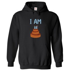 I Am 15 Birthday Cake Unisex Kids & Adult Pullover Hoodie									